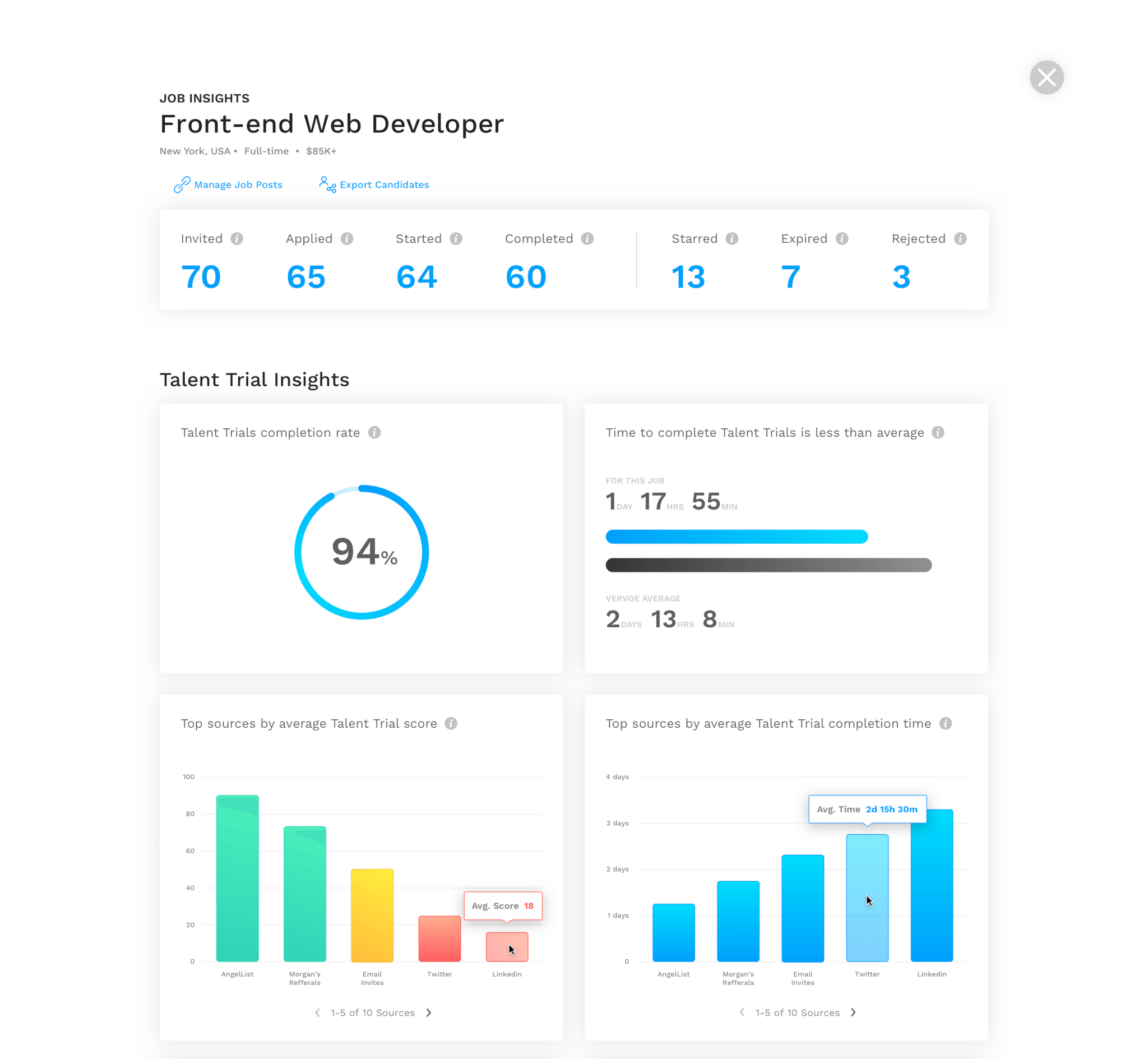 Add firepower to your hiring process 3 Reports- LandingScreen