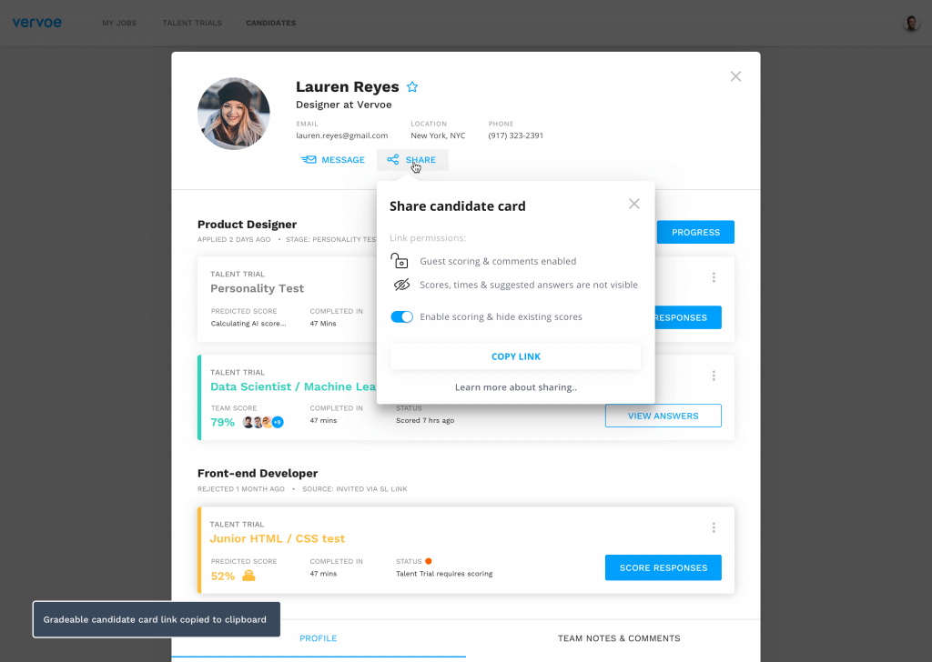 Features to help you hire with confidence 2 Guest Grading