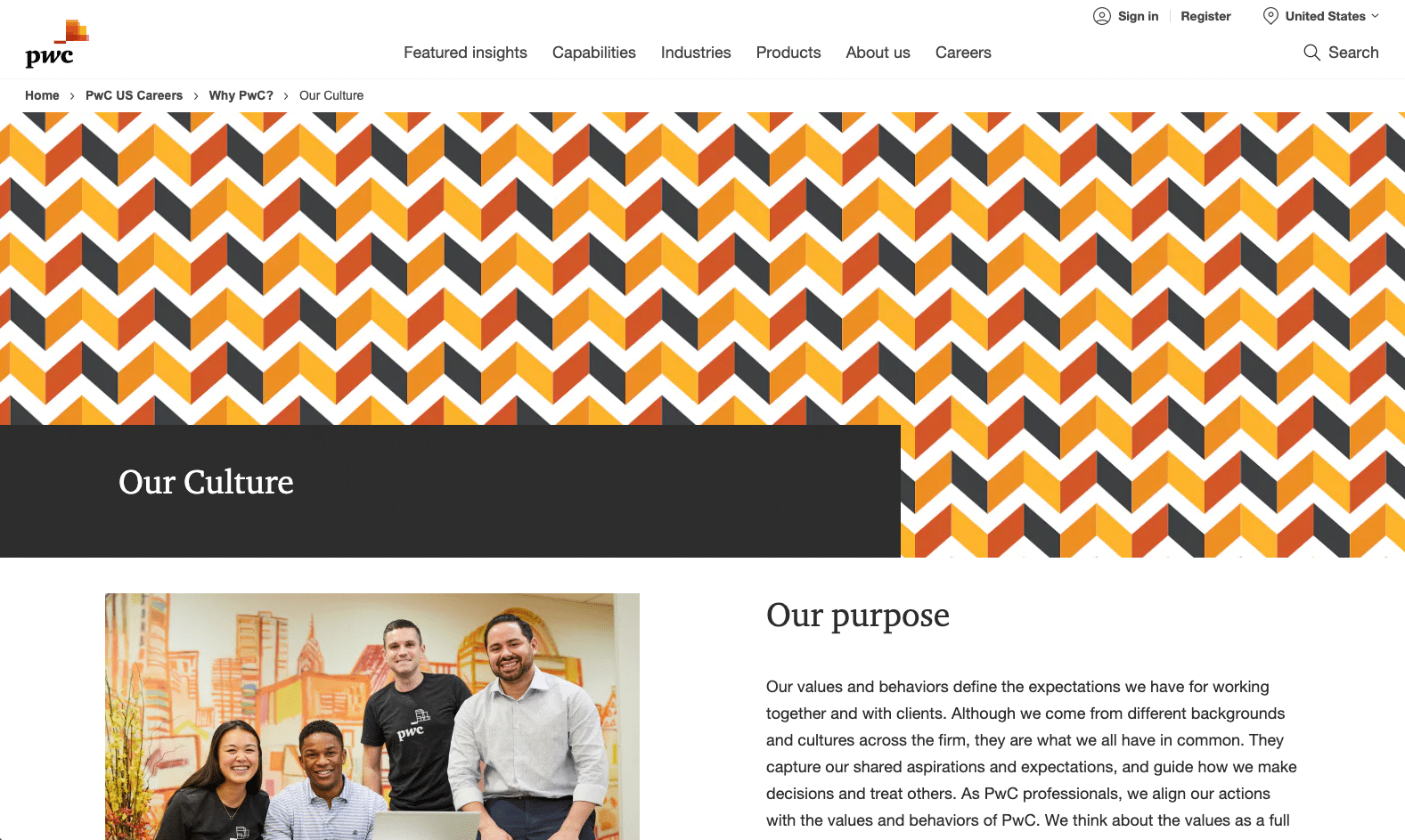 13 Inspiring Employee Value Proposition Examples To Attract Great Talent 6 PWC's careers page