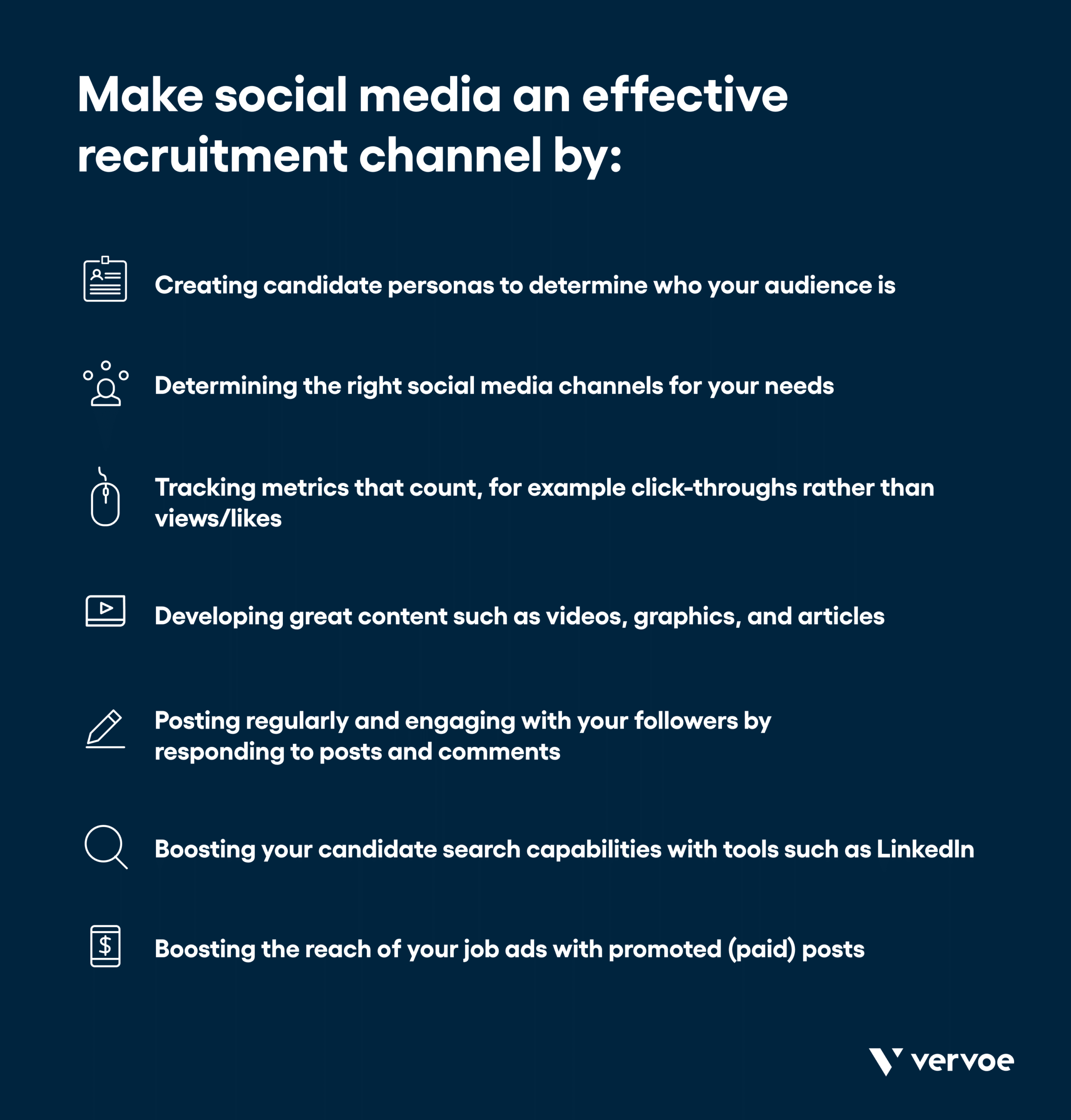 13 Recruitment Strategies That Will Transform the Way You Hire 7 Infographic showing how to make social media an effective recruitment channel