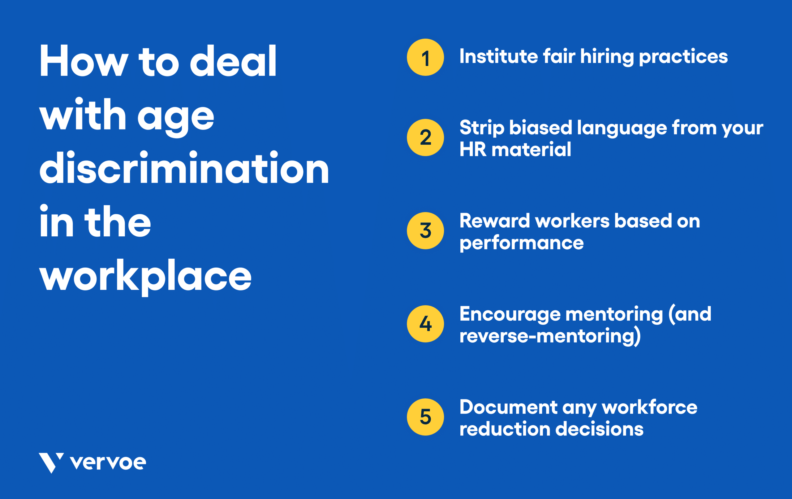 How To Spot Age Discrimination in the Workplace 2 List of tips for dealing with age discrimination in the workplace