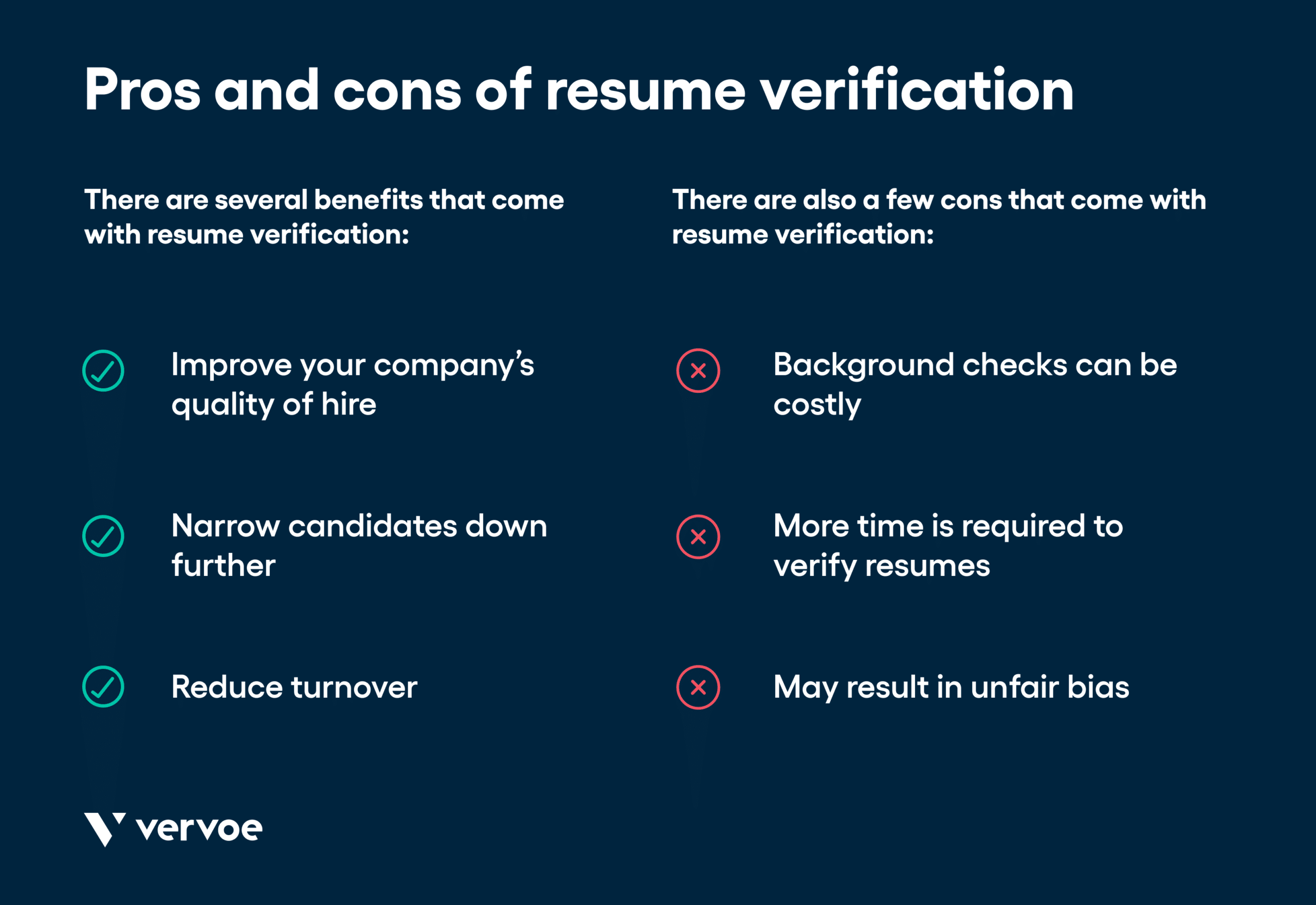 Nearly Everybody Lies: How Resume Verification Can Save You From Bad Hiring 3 Pros and cons of resume verification