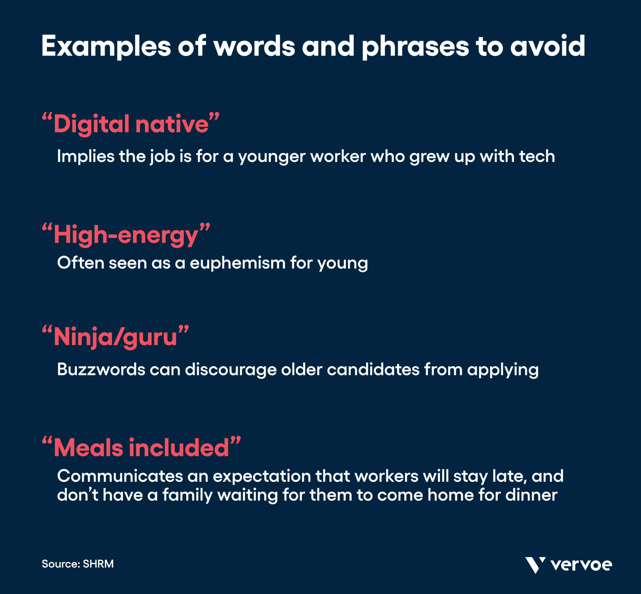 How To Spot Age Discrimination in the Workplace 3 List of key words and phrases to avoid in the workplace that could be ageist