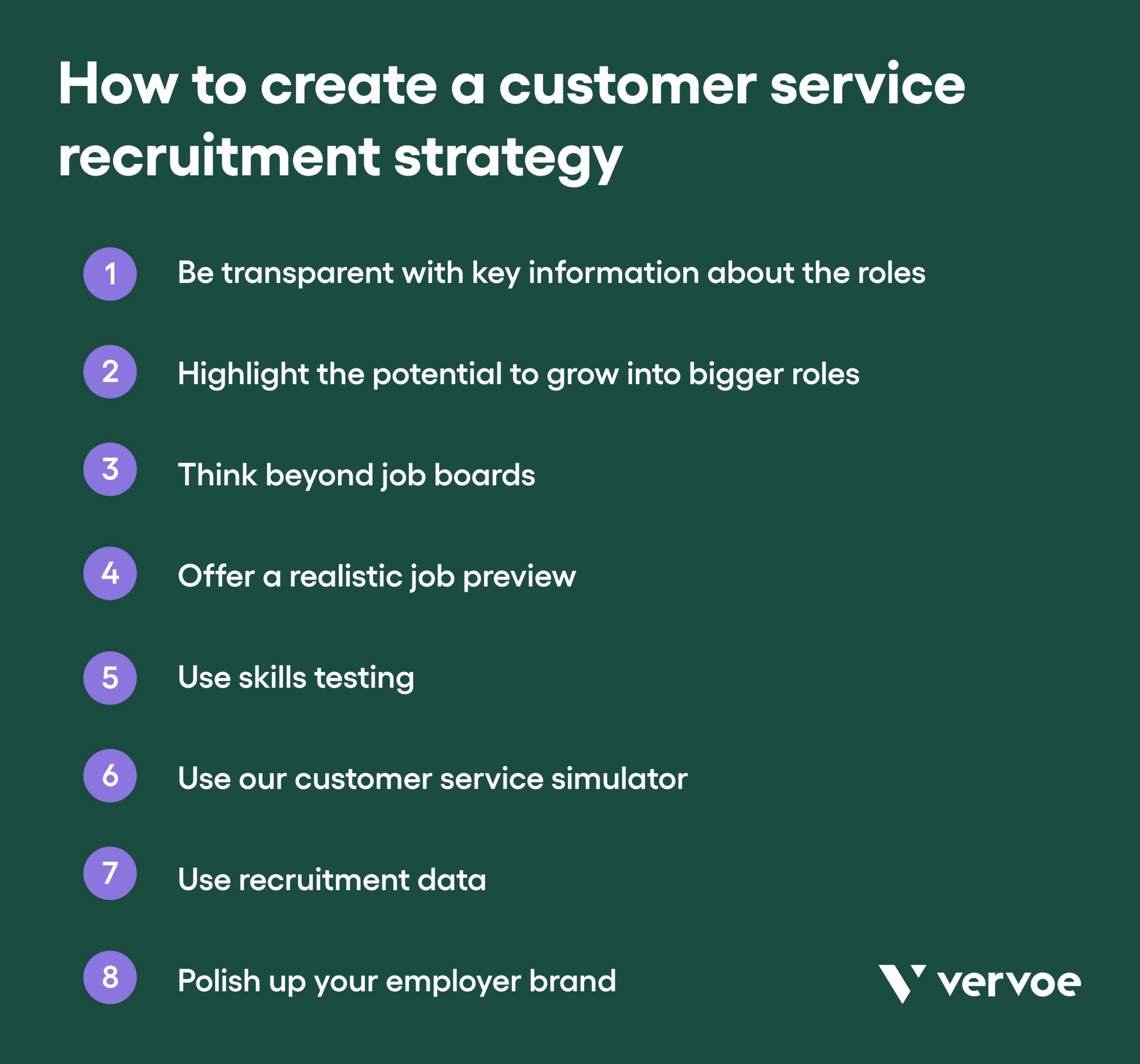 How To Create the Perfect Customer Service Recruitment Strategy in 8 Steps 3 How to create a customer service recruitment strategy