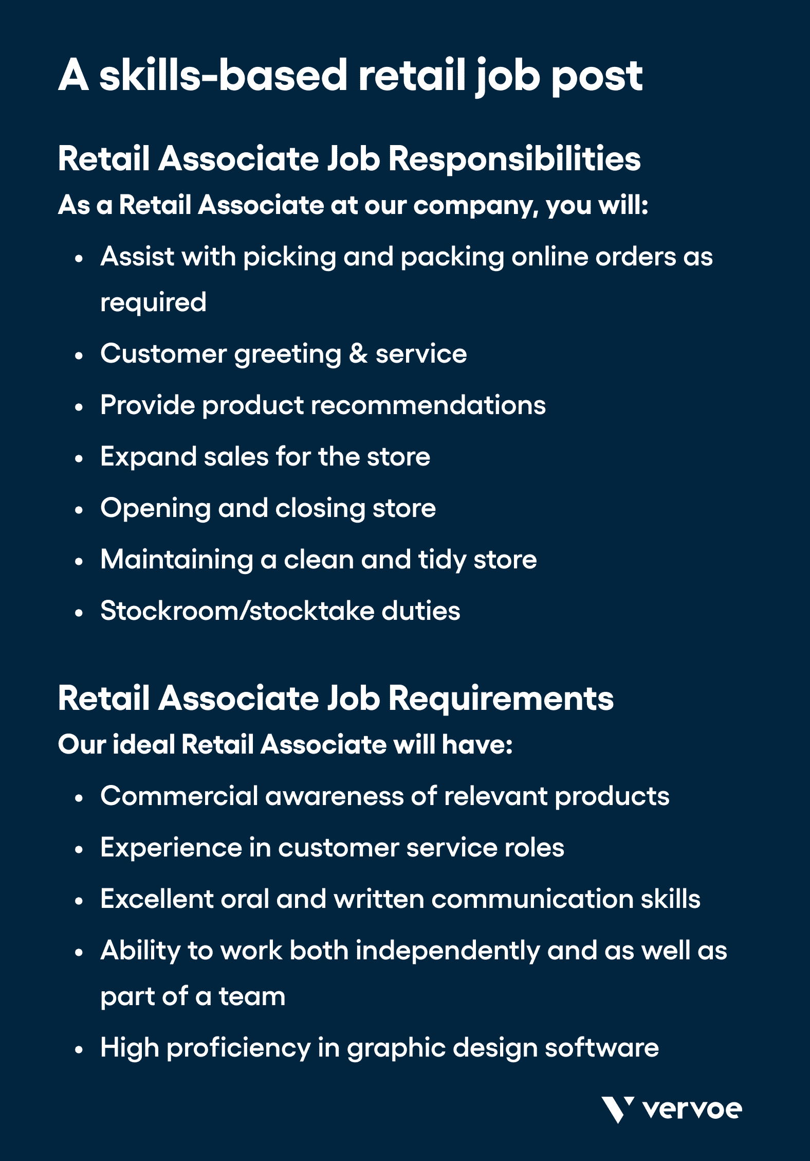 4 Ways to Adopt Skills-Based Hiring in Retail 2 A skills-based job description