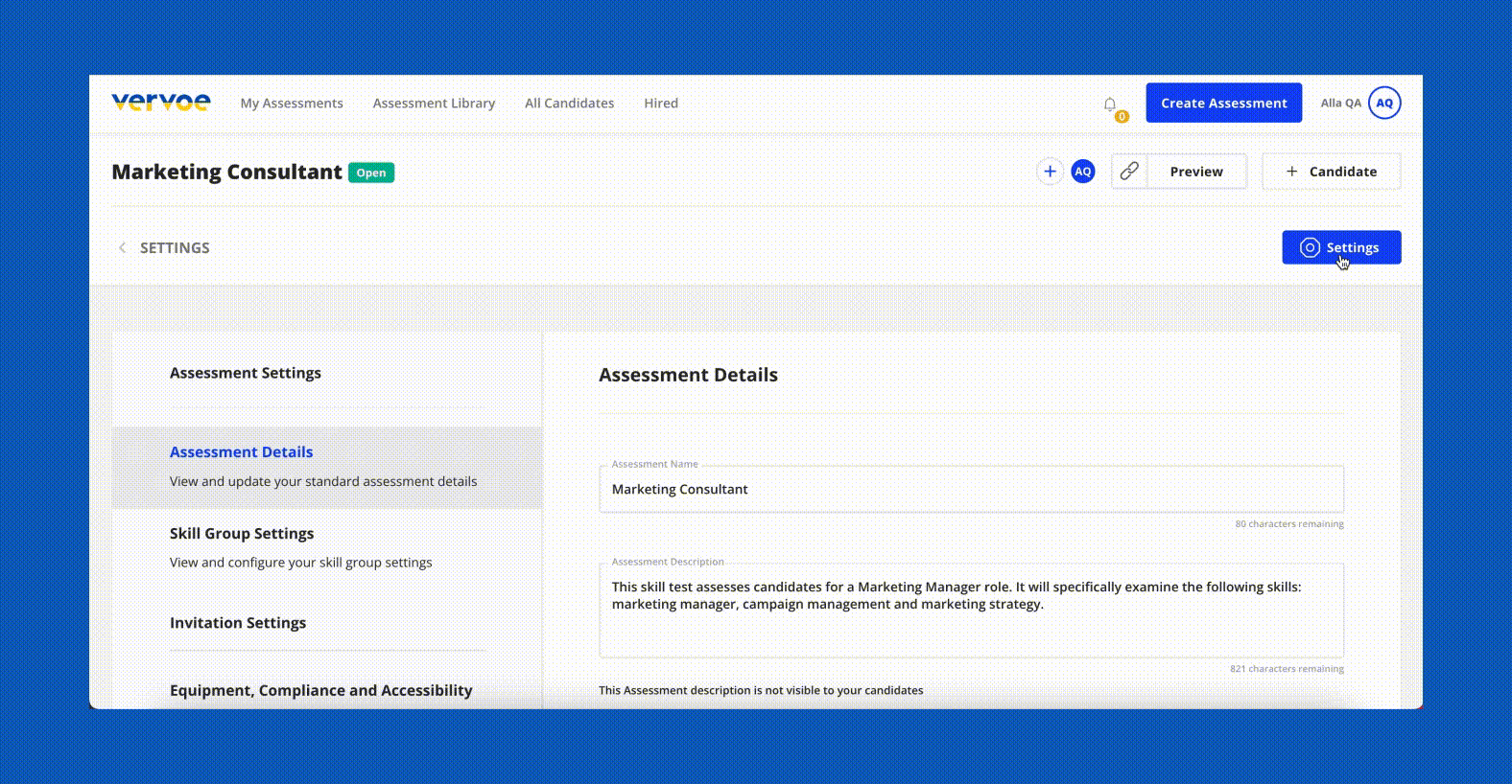 Custom Branding and URLs for Each Assessment, Unified Settings, and More 2 Custom Branding and URL update
