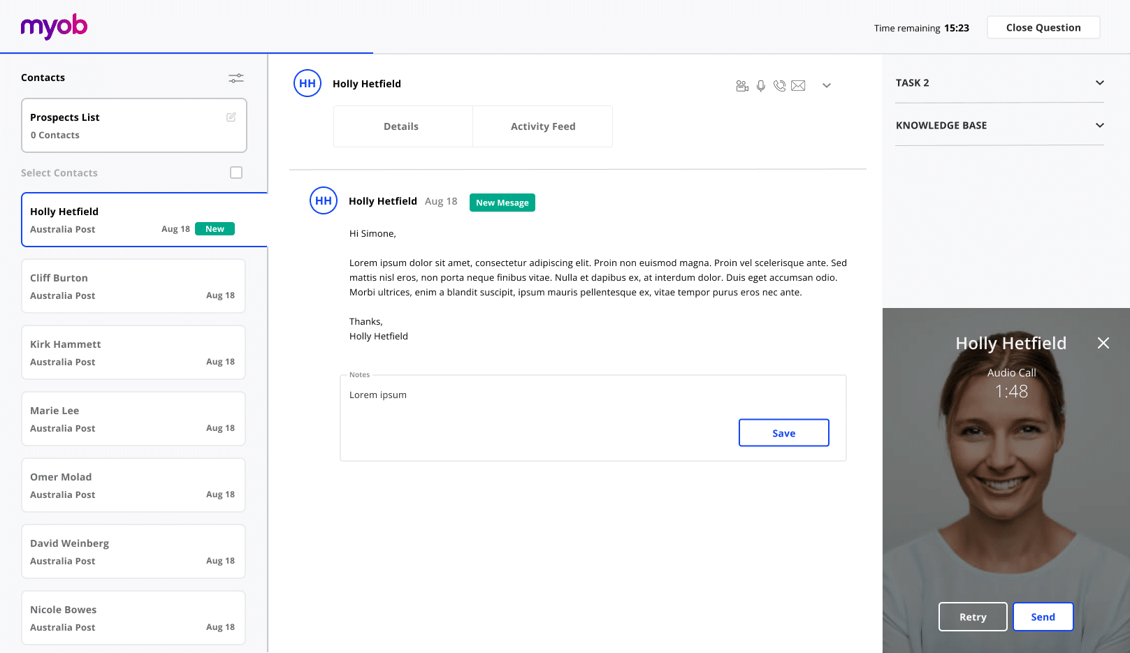 Take Our New Sales Simulations For A Test Drive 1 Vervoe Sales simulation preview inside CRM terminal